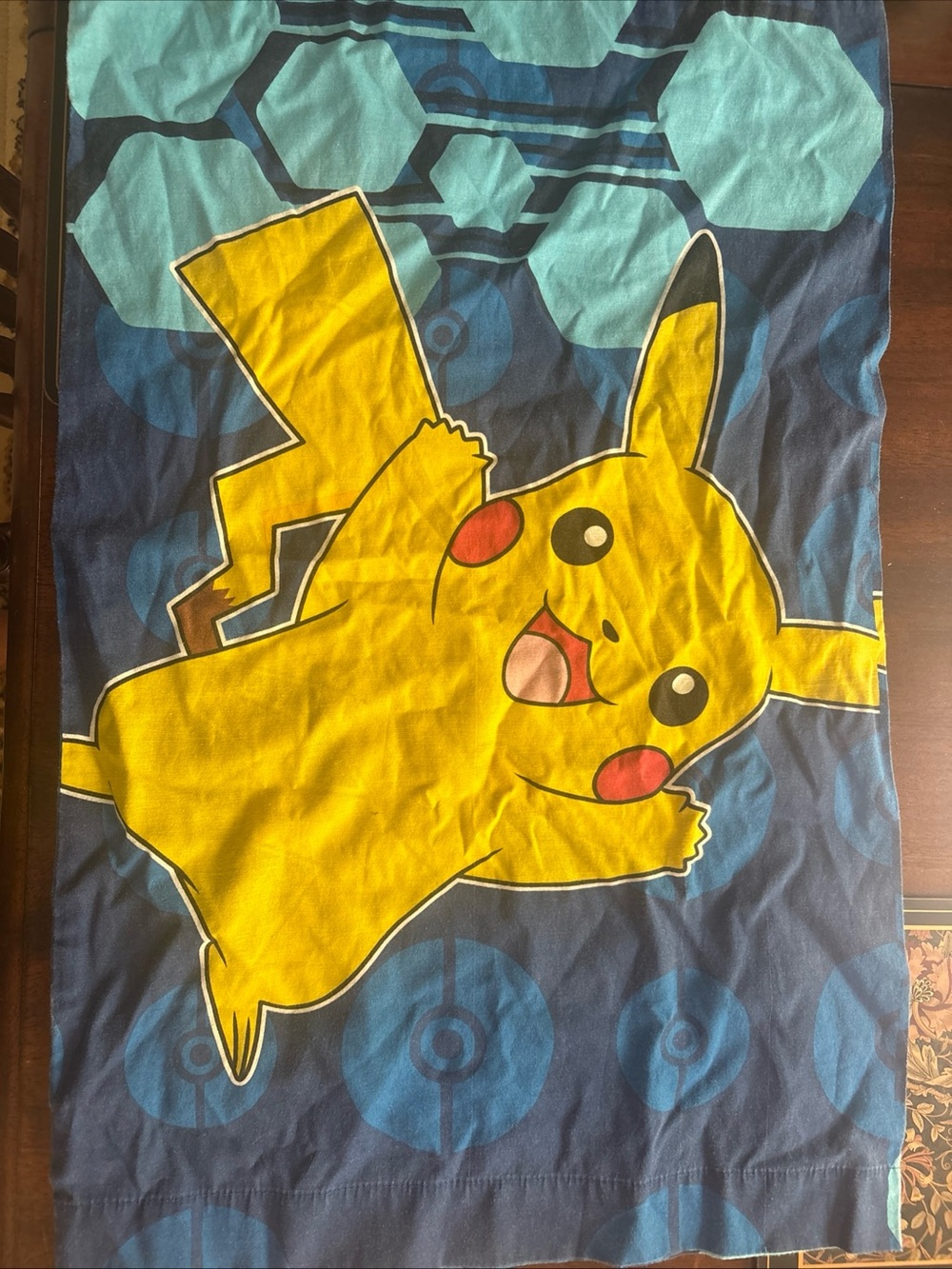 Pikachu Graphic Pillow Case - Yellow & Blue